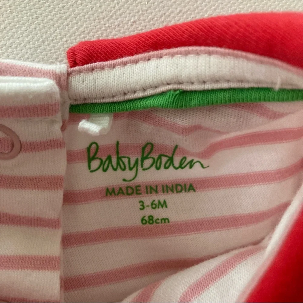 Baby Boden Girl 3-6 Months Collared Cherry Dress Spring Summer